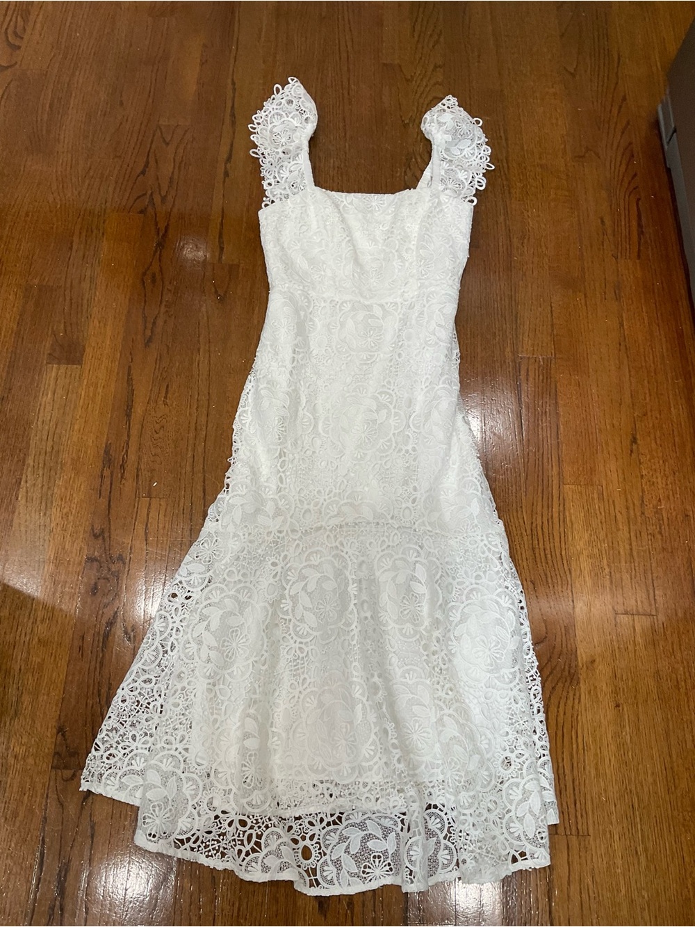 SHOSHANNA WHITE ALLOVER LACE DRESS